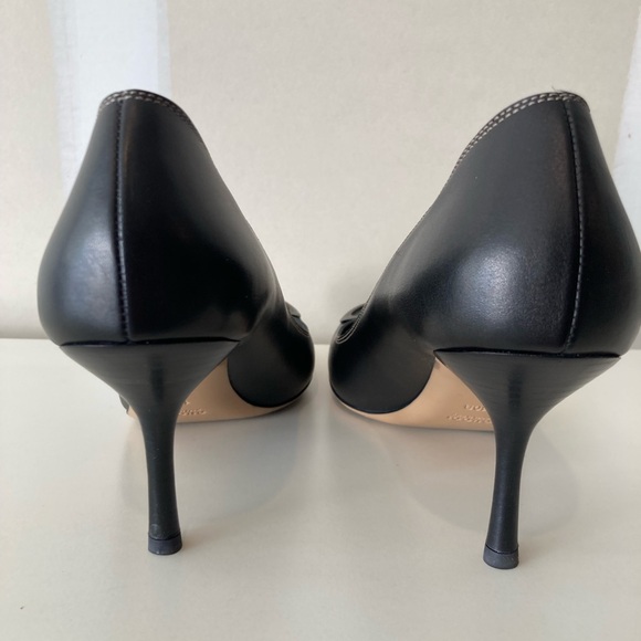 VINTAGE GUCCI FLAWLESS PRE-LOVED BLACK LEATHER GUCCI SIZE 10B HEEL HGT 3 INCHES - Picture 3 of 8